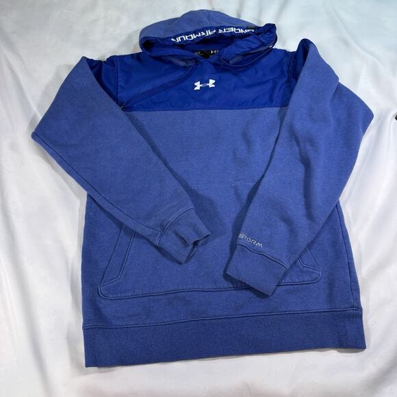 Men Under Armour Activwear Gym Casual Pullover STORM Hoodie‎ Royal Blue Small - Picture 1 of 8
